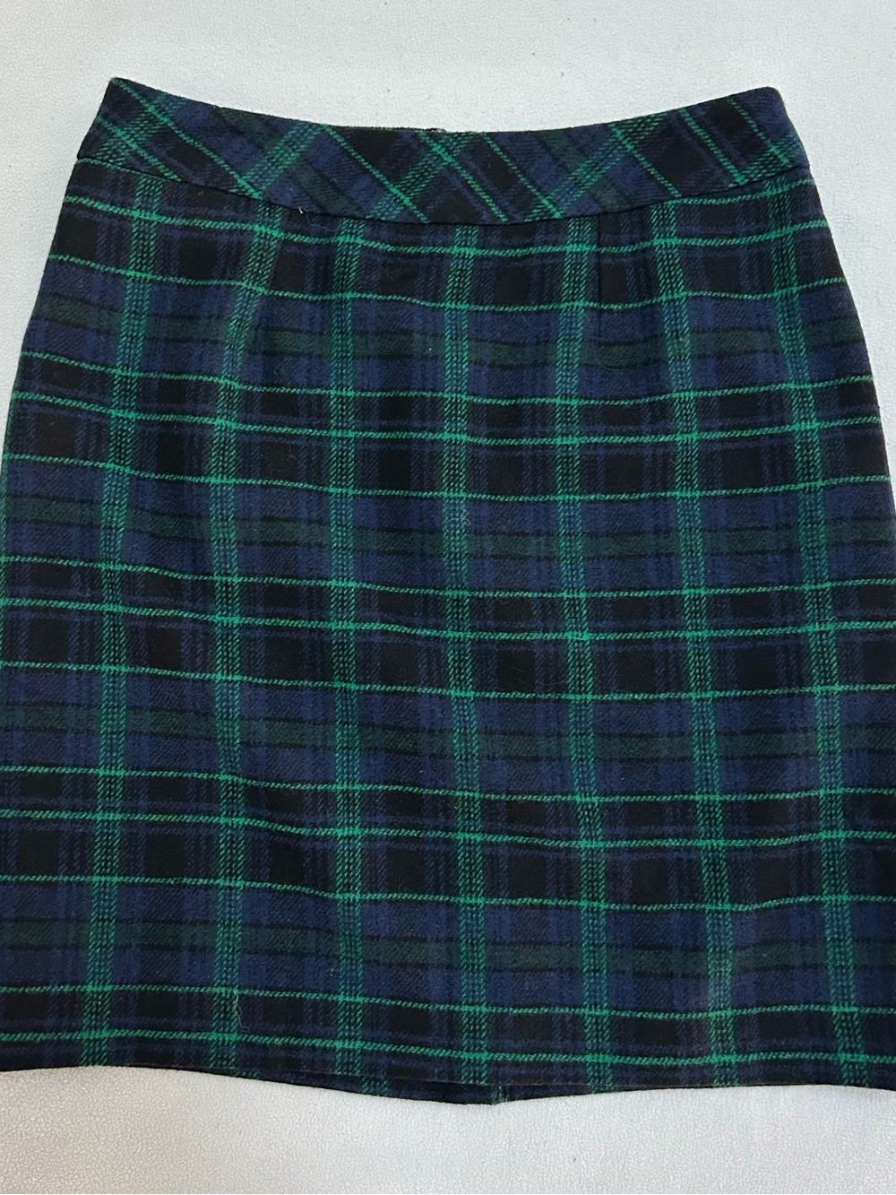 Chadwicks Navy and Green Plaid Mini Skirt